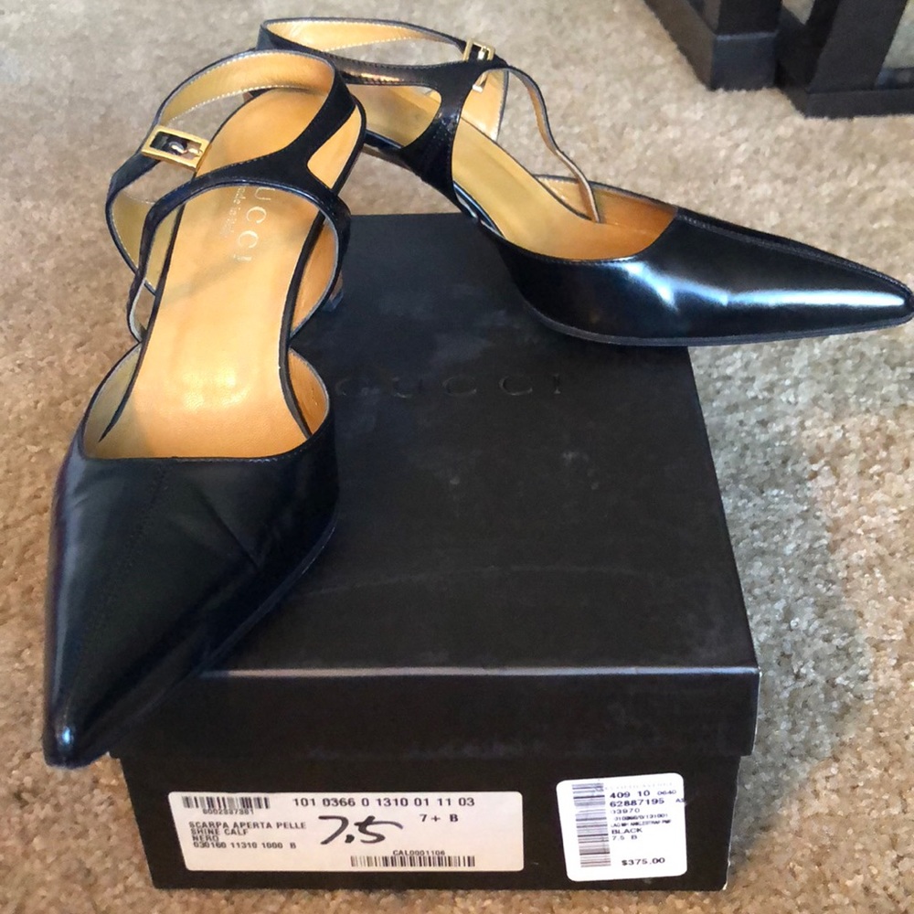 Black gucci heels size 7.5 worn only once